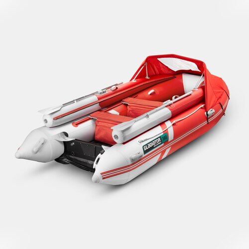 Надувная лодка GLADIATOR E380X PRO красно-белый