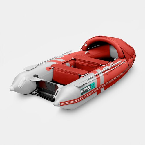Надувная лодка GLADIATOR E350PRO красно-белый